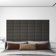 vidaXL 12 db sötétszürke szövet fali panel 30 x 15 cm 0,54 m² tapéta, díszléc és más dekoráció