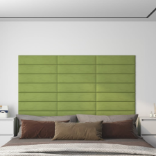 vidaXL 12 db sötétzöld bársony fali panel 60x15 cm 1,08 m² dekorburkolat