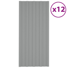 vidaXL 12 db szürke horganyzott acél tetőpanel 100 x 45 cm építőanyag