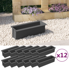 vidaXL 12 db szürke polipropilén virágláda raklapokhoz 36x13,5x9,5 cm (318302) kerti tárolás