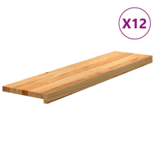 vidaXL 12 db tömör tölgyfa világosbarna lépcsőfokok 100x30x2 cm építőanyag