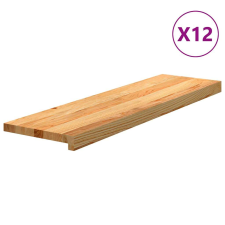 vidaXL 12 db tömör tölgyfa világosbarna lépcsőfokok 90x30x2 cm építőanyag