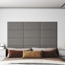 vidaXL 12 db világosszürke szövet fali panel 60x30 cm 2,16 m² tapéta, díszléc és más dekoráció