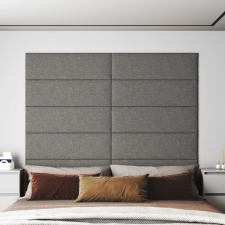 vidaXL 12 db világosszürke szövet fali panel 90x30 cm 3,24 m² tapéta, díszléc és más dekoráció