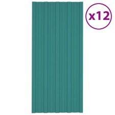 vidaXL 12 db zöld horganyzott acél tetőpanel 100 x 45 cm építőanyag