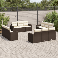 vidaXL 12 részes barna polyrattan kerti ülőgarnitúra párnákkal kerti bútor