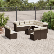 vidaXL 12 részes barna polyrattan kerti ülőgarnitúra párnákkal kerti bútor
