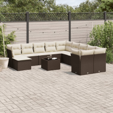 vidaXL 12 részes barna polyrattan kerti ülőgarnitúra párnákkal kerti bútor