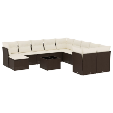 vidaXL 12 részes barna polyrattan kerti ülőgarnitúra párnákkal (3218623) kerti bútor