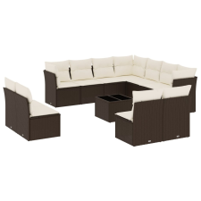 vidaXL 12 részes barna polyrattan kerti ülőgarnitúra párnákkal (3249672) kerti bútor