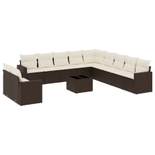 vidaXL 12 részes barna polyrattan kerti ülőgarnitúra párnákkal (3251540) kerti bútor