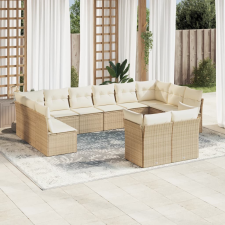 vidaXL 12 részes bézs polyrattan kerti ülőgarnitúra párnákkal kerti bútor