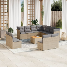 vidaXL 12 részes bézs polyrattan kerti ülőgarnitúra párnákkal kerti bútor