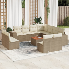 vidaXL 12 részes bézs polyrattan kerti ülőgarnitúra párnákkal kerti bútor