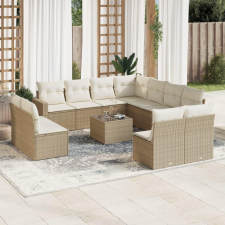 vidaXL 12 részes bézs polyrattan kerti ülőgarnitúra párnákkal kerti bútor