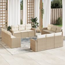 vidaXL 12 részes bézs polyrattan kerti ülőgarnitúra párnákkal kerti bútor