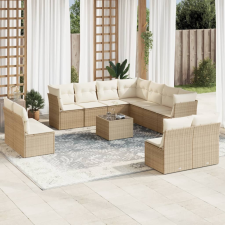 vidaXL 12 részes bézs polyrattan kerti ülőgarnitúra párnákkal kerti bútor