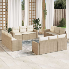 vidaXL 12 részes bézs polyrattan kerti ülőgarnitúra párnákkal kerti bútor