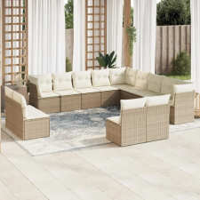 vidaXL 12 részes bézs polyrattan kerti ülőgarnitúra párnákkal kerti bútor