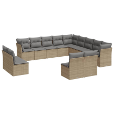 vidaXL 12 részes bézs polyrattan kerti ülőgarnitúra párnákkal (3218419) kerti bútor