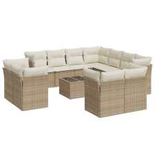 vidaXL 12 részes bézs polyrattan kerti ülőgarnitúra párnákkal (3218518) kerti bútor