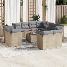 vidaXL 12 részes bézs polyrattan kerti ülőgarnitúra párnákkal (3218519) kerti bútor
