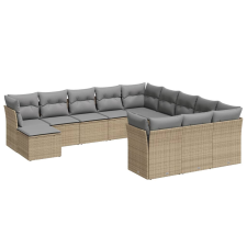 vidaXL 12 részes bézs polyrattan kerti ülőgarnitúra párnákkal (3218629) kerti bútor