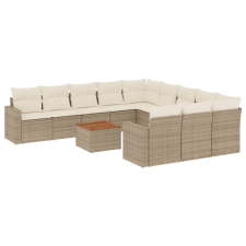 vidaXL 12 részes bézs polyrattan kerti ülőgarnitúra párnákkal (3256681) kerti bútor