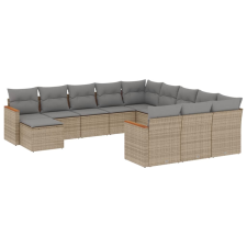 vidaXL 12 részes bézs polyrattan kerti ülőgarnitúra párnákkal (3258986) kerti bútor