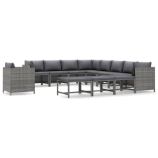 vidaXL 12 részes szürke polyrattan kerti ülőgarnitúra párnákkal kerti bútor