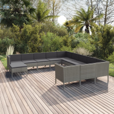 vidaXL 12 részes szürke polyrattan kerti ülőgarnitúra párnákkal kerti bútor