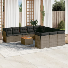 vidaXL 12 részes szürke polyrattan kerti ülőgarnitúra párnákkal kerti bútor