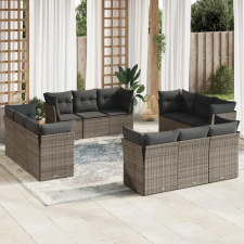 vidaXL 12 részes szürke polyrattan kerti ülőgarnitúra párnákkal kerti bútor