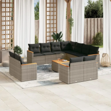 vidaXL 12 részes szürke polyrattan kerti ülőgarnitúra párnákkal kerti bútor