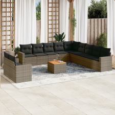vidaXL 12 részes szürke polyrattan kerti ülőgarnitúra párnákkal kerti bútor