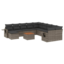 vidaXL 12 részes szürke polyrattan kerti ülőgarnitúra párnákkal (3224863) kerti bútor