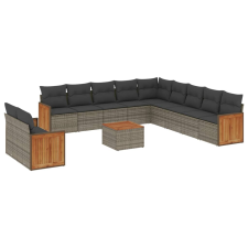 vidaXL 12 részes szürke polyrattan kerti ülőgarnitúra párnákkal (3227817) kerti bútor