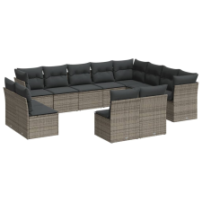 vidaXL 12 részes szürke polyrattan kerti ülőgarnitúra párnákkal (3250309) kerti bútor