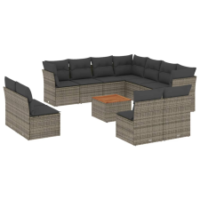 vidaXL 12 részes szürke polyrattan kerti ülőgarnitúra párnákkal (3256039) kerti bútor