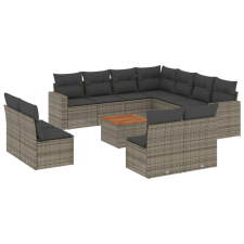 vidaXL 12 részes szürke polyrattan kerti ülőgarnitúra párnákkal (3256515) kerti bútor