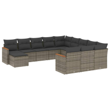 vidaXL 12 részes szürke polyrattan kerti ülőgarnitúra párnákkal (3258987) kerti bútor