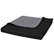 vidaXL 130883 Double-sided Quilted Bedspread Black/Grey 170 x 210 cm lakástextília