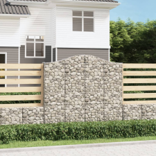 vidaXL 13 db íves horganyzott vas gabion kosár 200x30x180/200 cm kerti tárolás