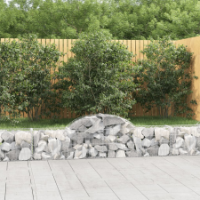 vidaXL 13 db íves horganyzott vas gabion kosár 200x30x40/60 cm kerti dekoráció