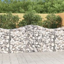 vidaXL 13 db íves horganyzott vas gabion kosár 200x50x100/120 cm kerti tárolás