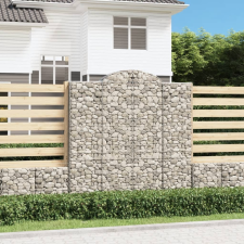 vidaXL 13 db íves horganyzott vas gabion kosár 200x50x200/220 cm kerti tárolás