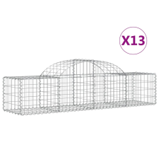 vidaXL 13 db íves horganyzott vas gabion kosár 200x50x40/60 cm (3146268) kerti tárolás