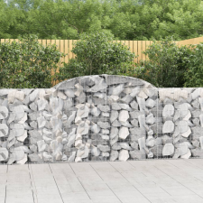 vidaXL 13 db íves horganyzott vas gabion kosár 300 x 30 x 100/120 cm kerti tárolás