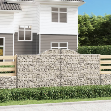 vidaXL 13 db íves horganyzott vas gabion kosár 300x50x140/160 cm kerti dekoráció