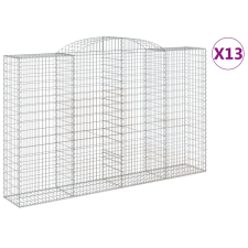 vidaXL 13 db íves horganyzott vas gabion kosár 300x50x180/200 cm (3146784) kerti tárolás